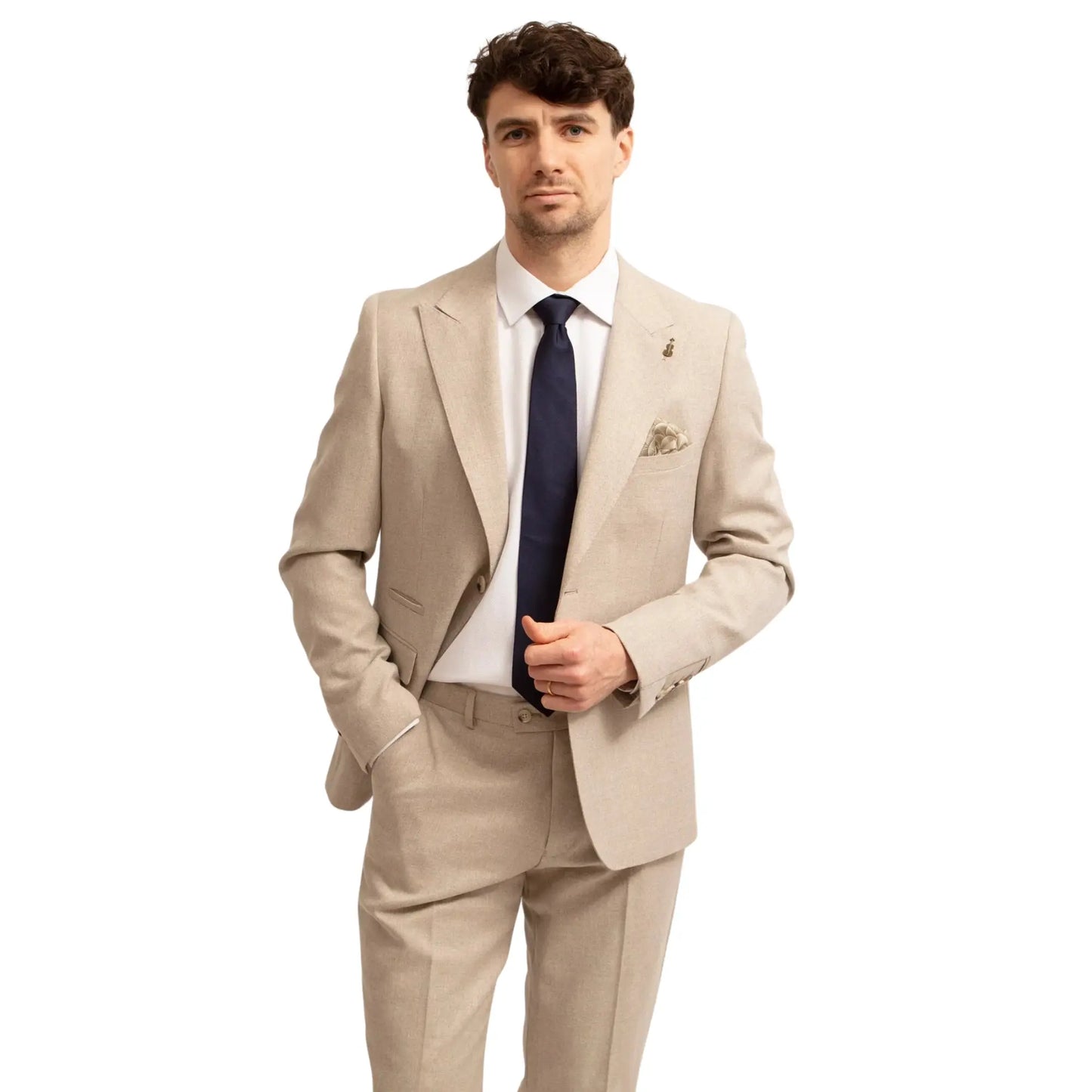 Buy Fratelli Mario Peak Lapel Suit Jacket - Oatmeal | Suit Jacketss at Woven Durham