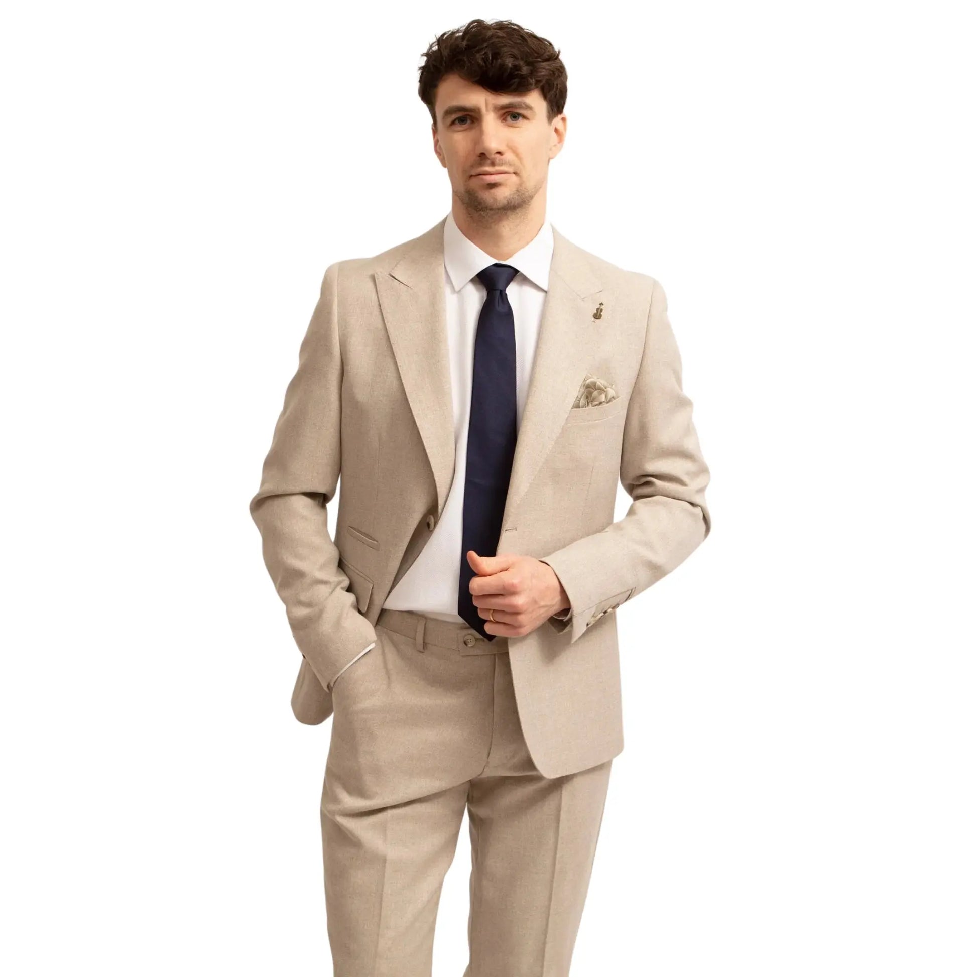 Buy Fratelli Mario Peak Lapel Suit Jacket - Oatmeal | Suit Jacketss at Woven Durham