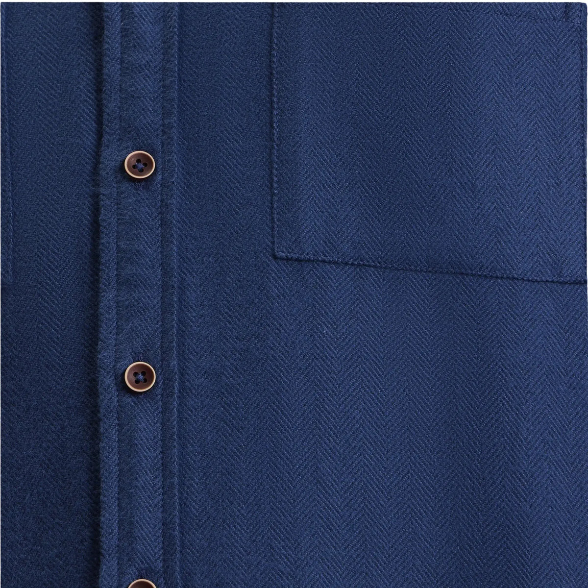 Buy Ben Sherman Navy Long Sleeve Brushed Herringbone Overshirt | Overshirtss at Woven Durham