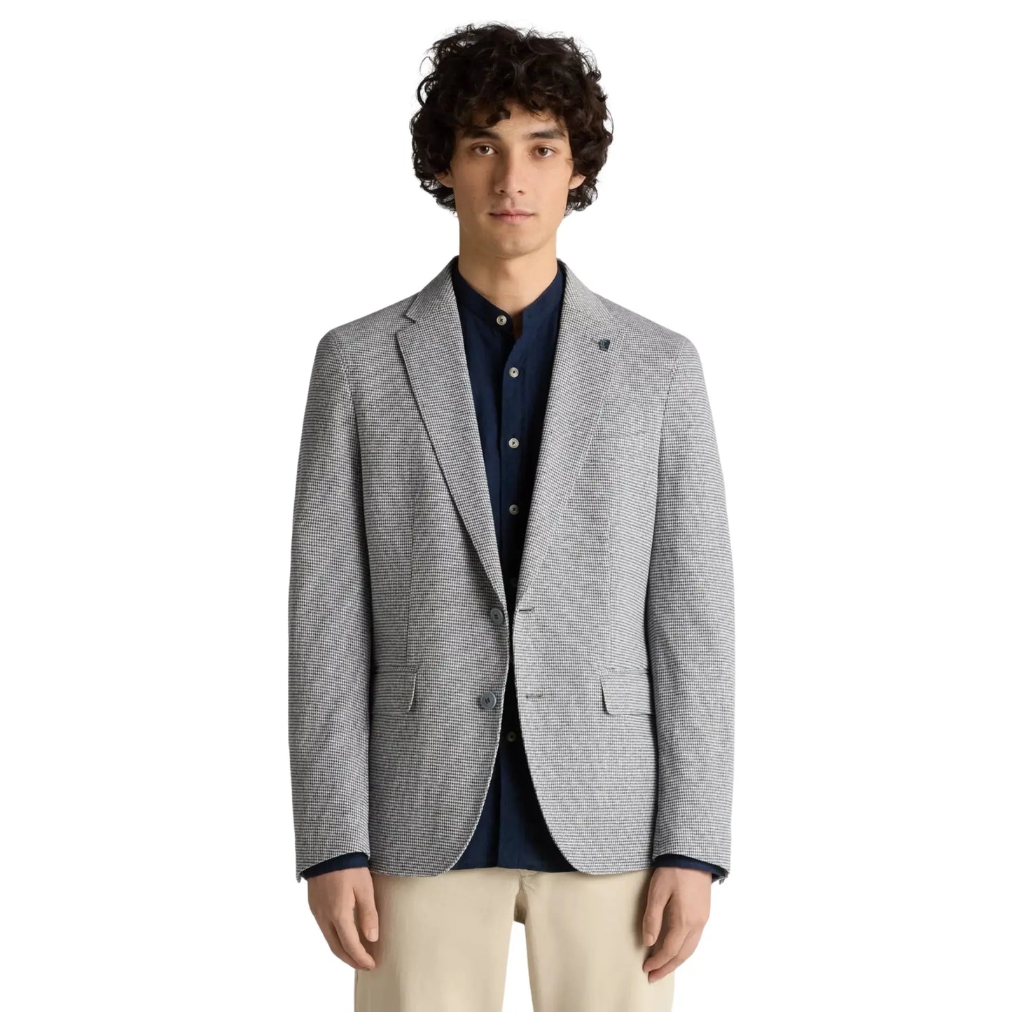 Buy Remus Uomo Neto Houndstooth Blazer - Light Grey | Blazerss at Woven Durham