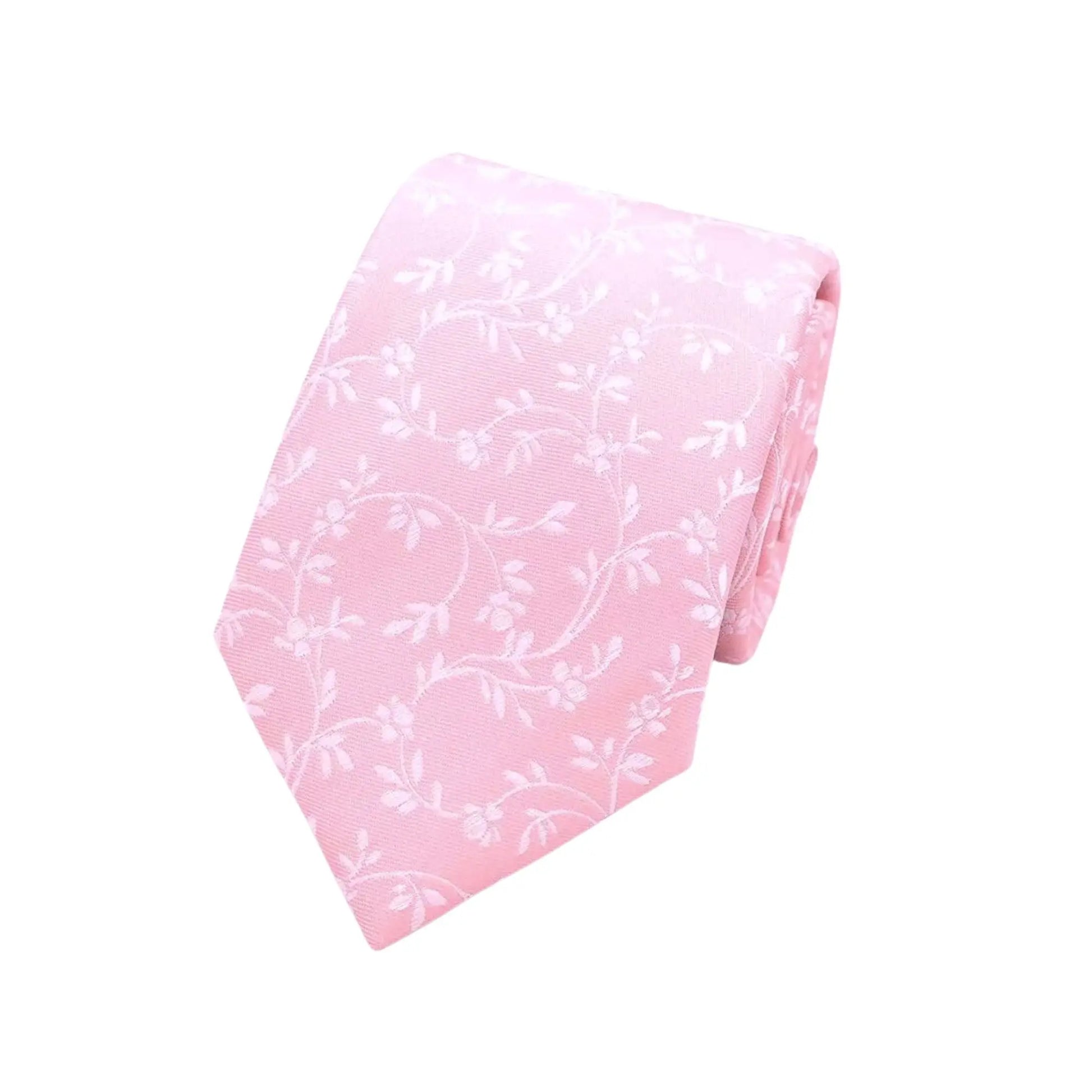 Buy L.A. Smith Pink Leafy Floral Tie | Silk Tiess at Woven Durham