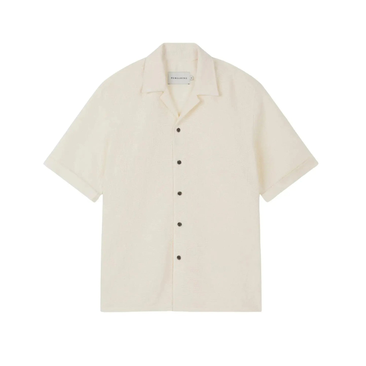 Buy Peregrine Quay Cuban Collar Shirt - White | Short-Sleeved Shirtss at Woven Durham