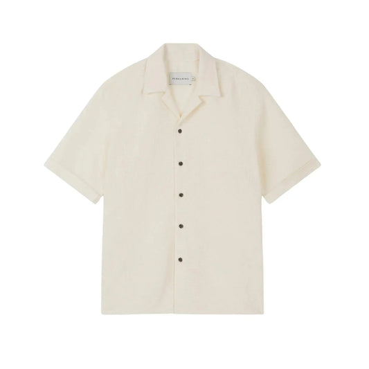 Buy Peregrine Quay Cuban Collar Shirt - White | Short-Sleeved Shirtss at Woven Durham