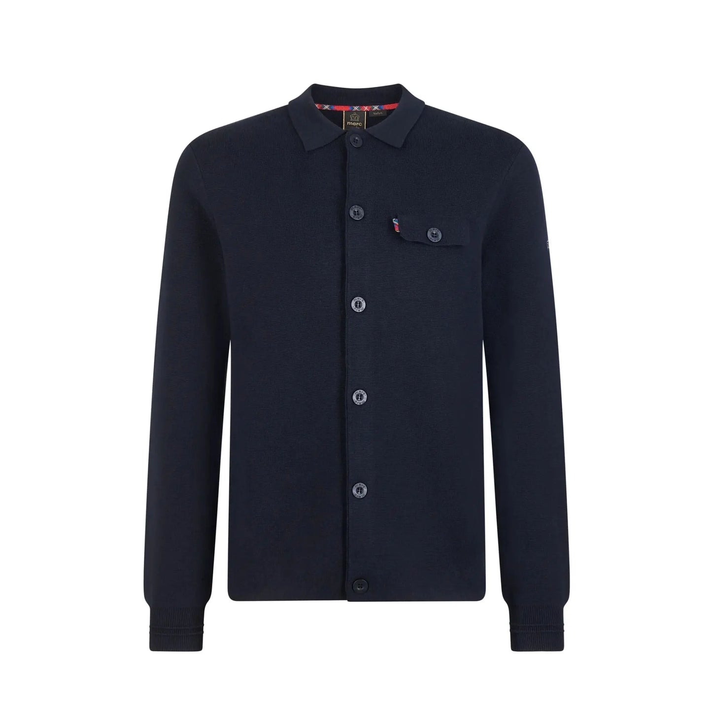 Buy Merc London Rathbone Knitted Overshirt - Dark Navy | Cardiganss at Woven Durham