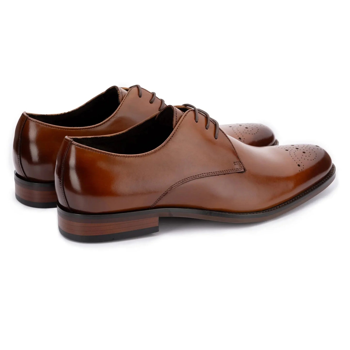 Buy John White Romsey Derby Semi Brogue Shoes - Tan | Derby Shoess at Woven Durham