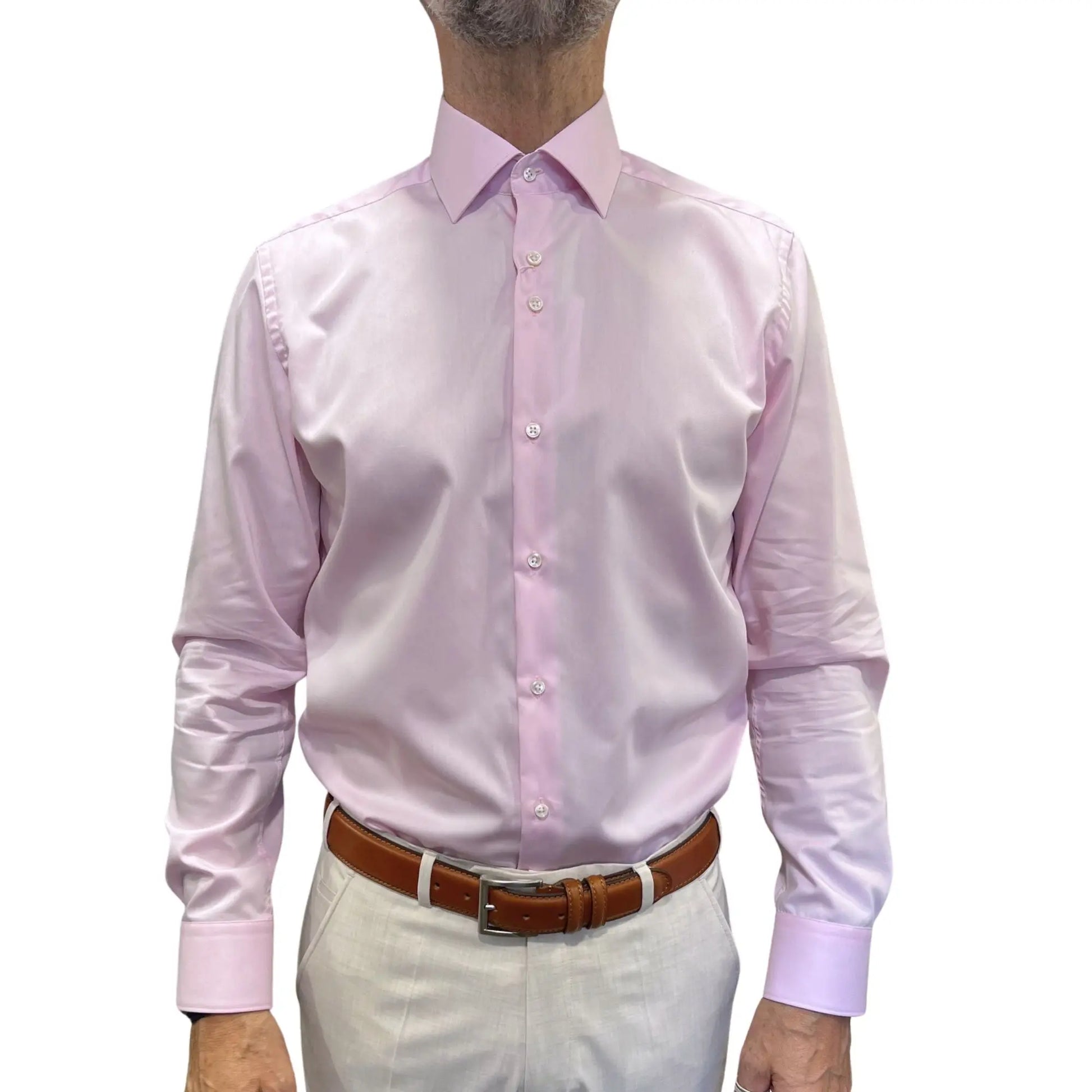 Buy Marnelli Sartoria Sateen Long-Sleeve Shirt - Pink | Long-Sleeved Shirtss at Woven Durham