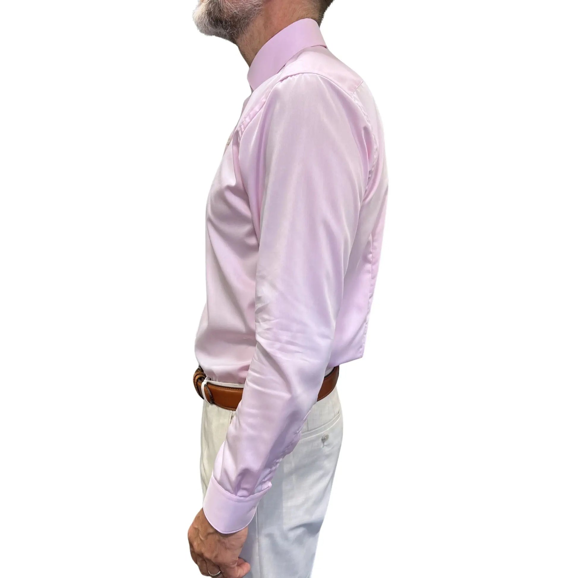 Buy Marnelli Sartoria Sateen Long-Sleeve Shirt - Pink | Long-Sleeved Shirtss at Woven Durham