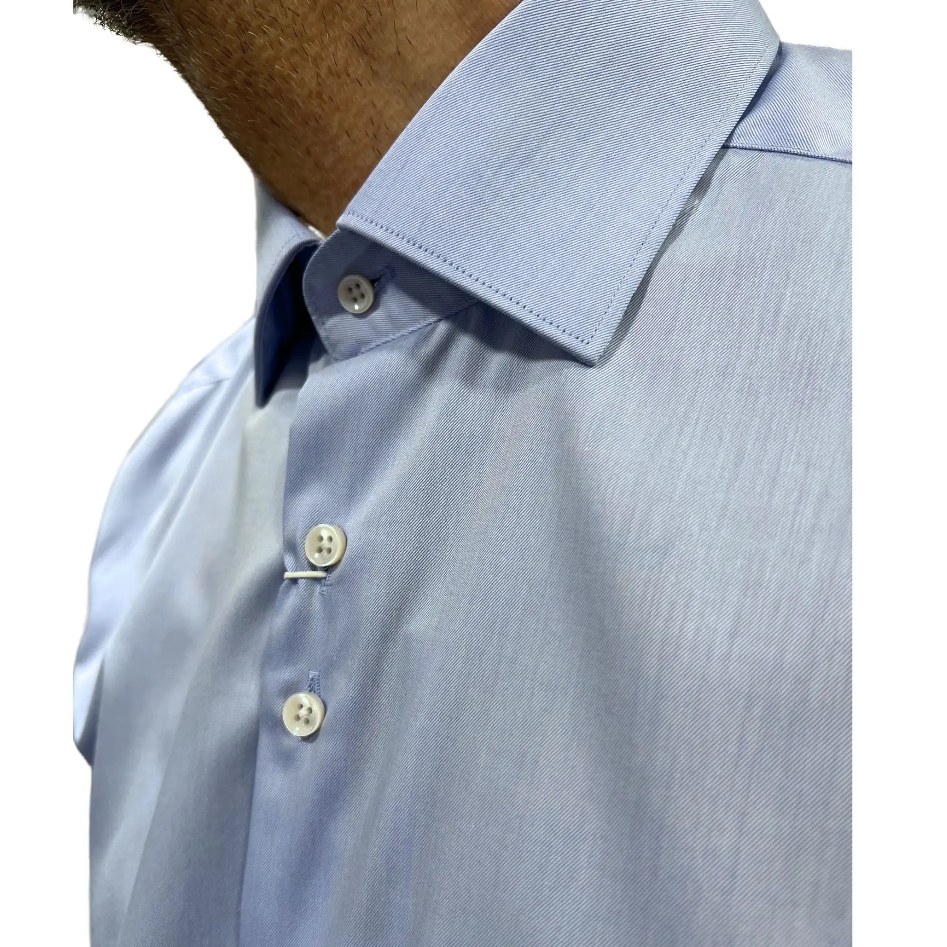 Buy Marnelli Sartoria Sateen Long-Sleeve Shirt - Sky Blue | Long-Sleeved Shirtss at Woven Durham