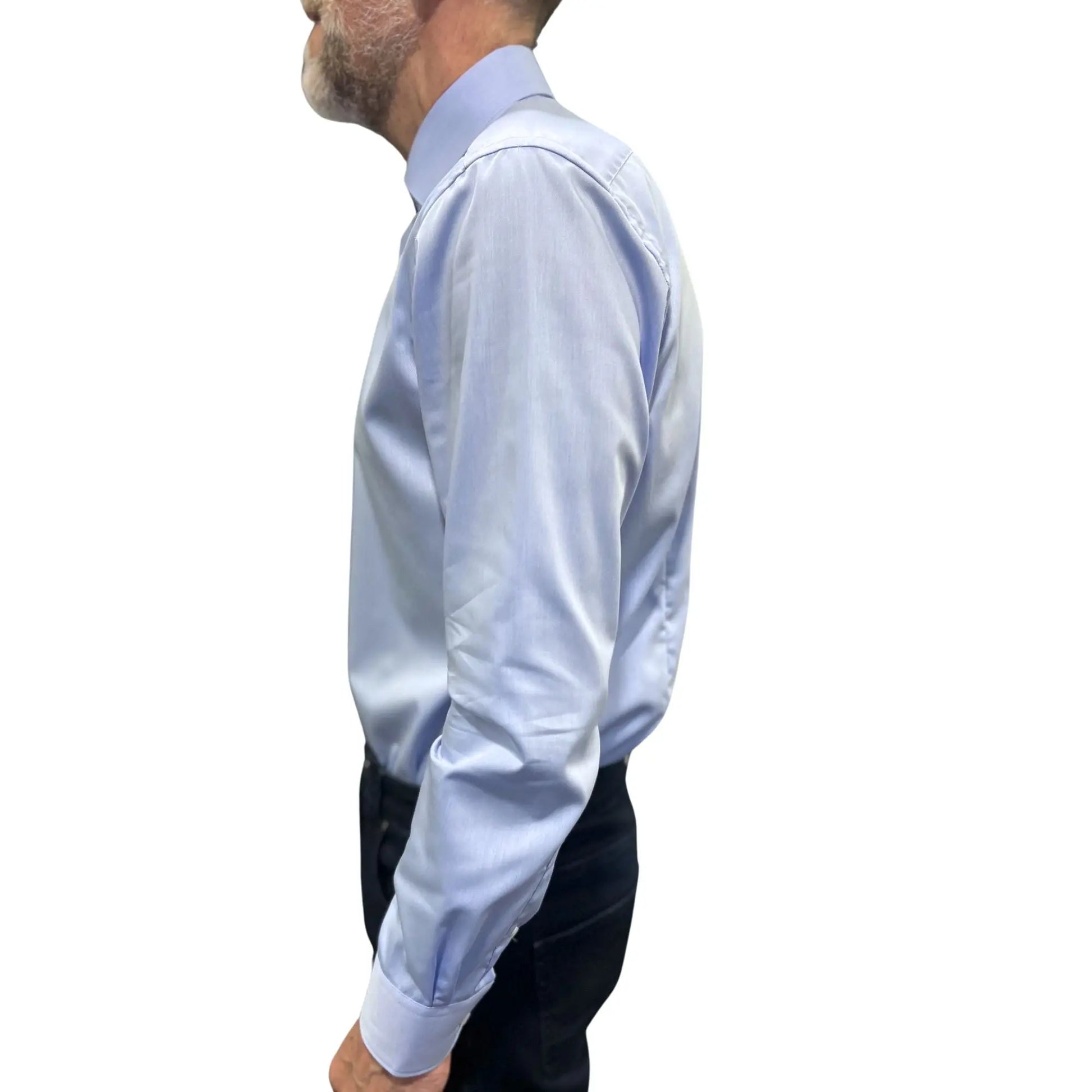 Buy Marnelli Sartoria Sateen Long-Sleeve Shirt - Sky Blue | Long-Sleeved Shirtss at Woven Durham