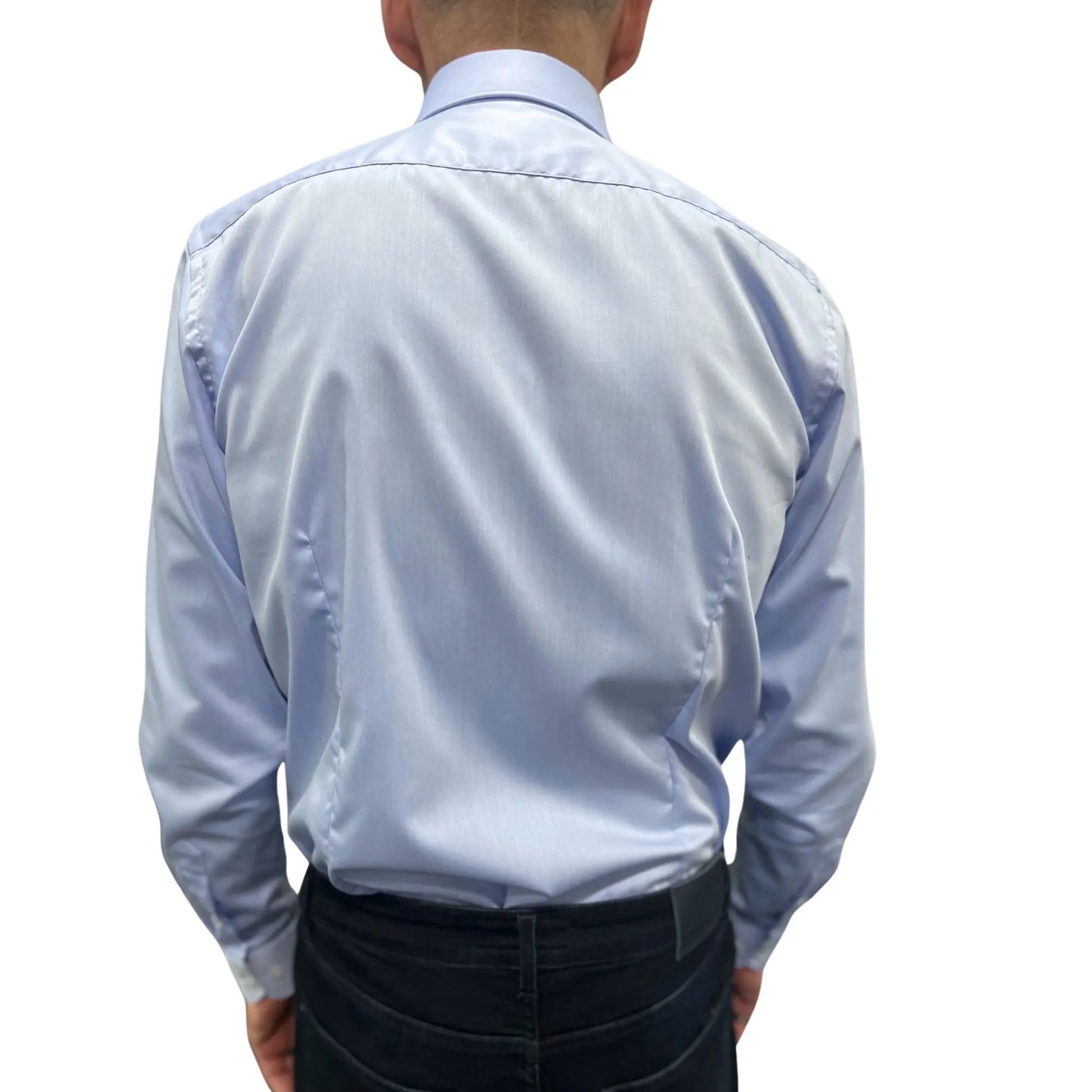 Buy Marnelli Sartoria Sateen Long-Sleeve Shirt - Sky Blue | Long-Sleeved Shirtss at Woven Durham