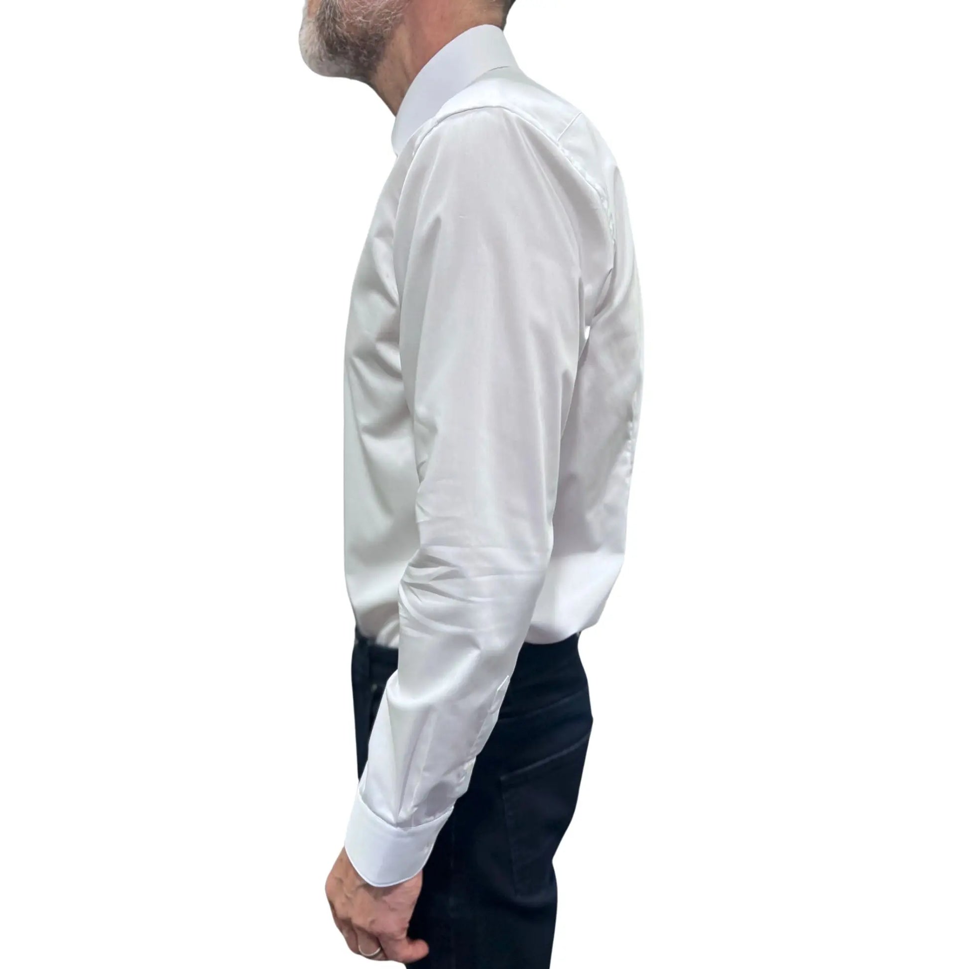 Buy Marnelli Sartoria Sateen Long-Sleeve Shirt - White | Long-Sleeved Shirtss at Woven Durham