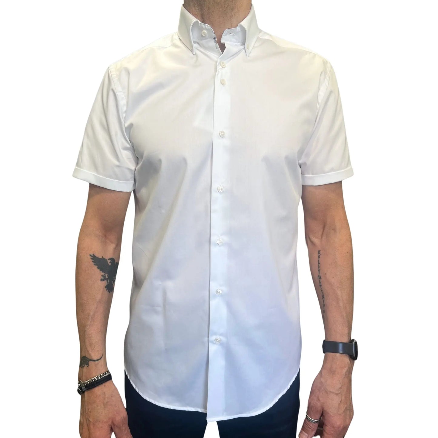 Buy Marnelli Sartoria Sateen Short-Sleeve Shirt - White | Short-Sleeved Shirtss at Woven Durham