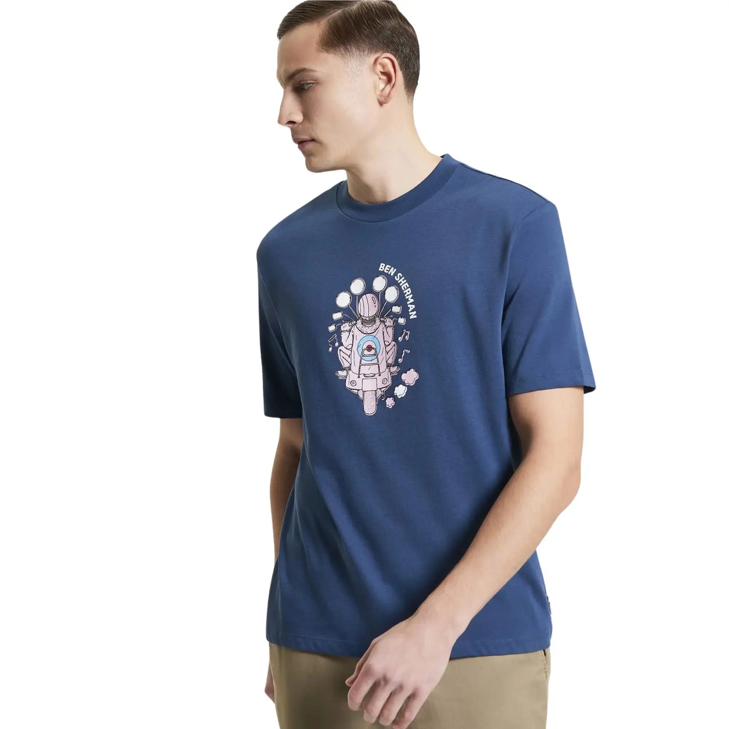 Buy Ben Sherman Scooter Print T-Shirt - Indigo | T-Shirtss at Woven Durham