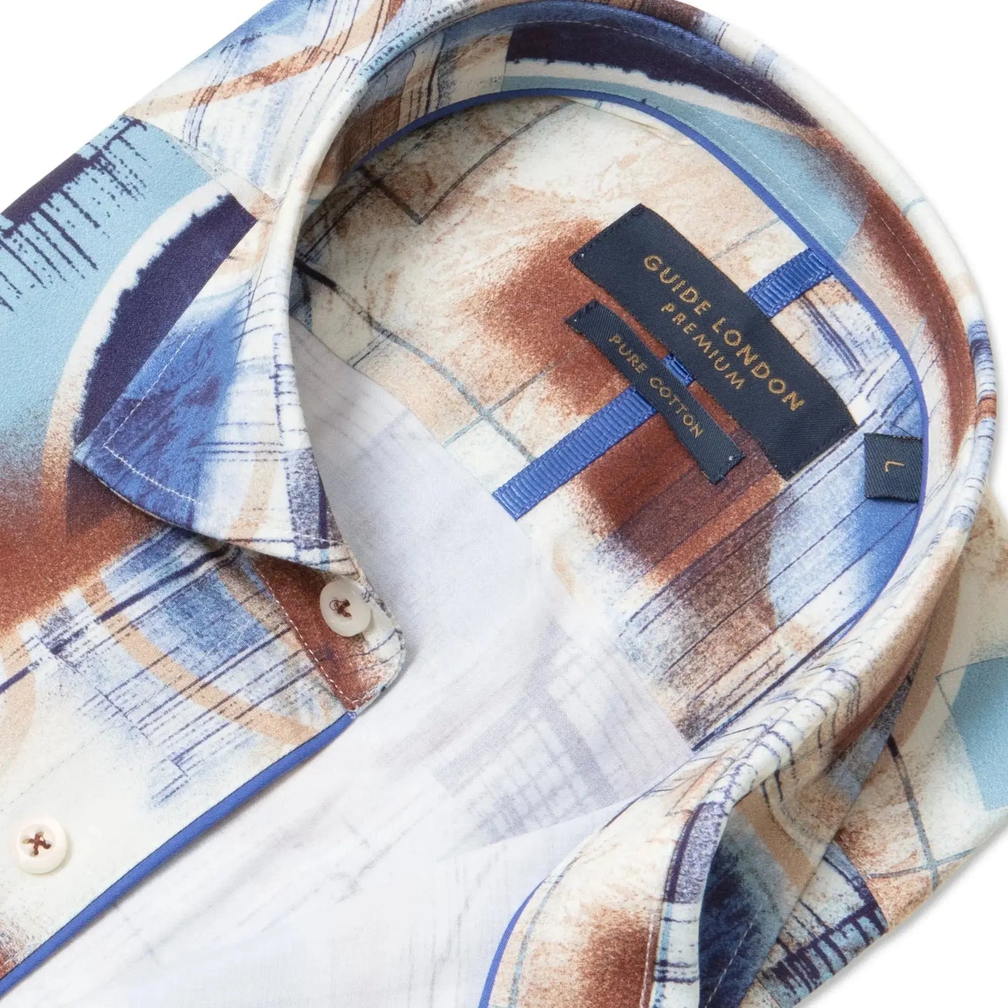 Buy Guide London Short Sleeve Abstract Print Shirt - Multi | Short-Sleeved Shirtss at Woven Durham