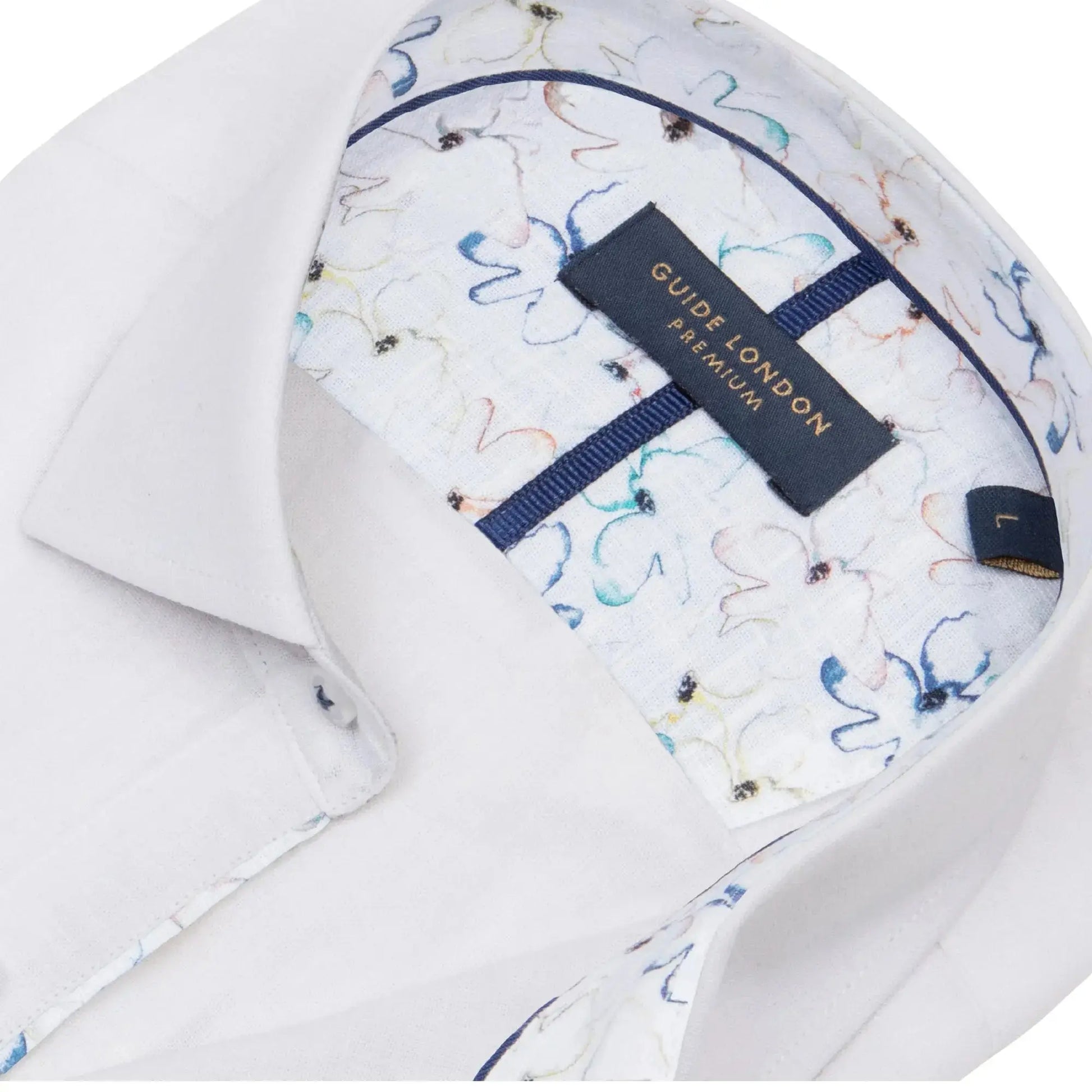 Buy Guide London Short Sleeve Cotton Shirt - White | Short-Sleeved Shirtss at Woven Durham