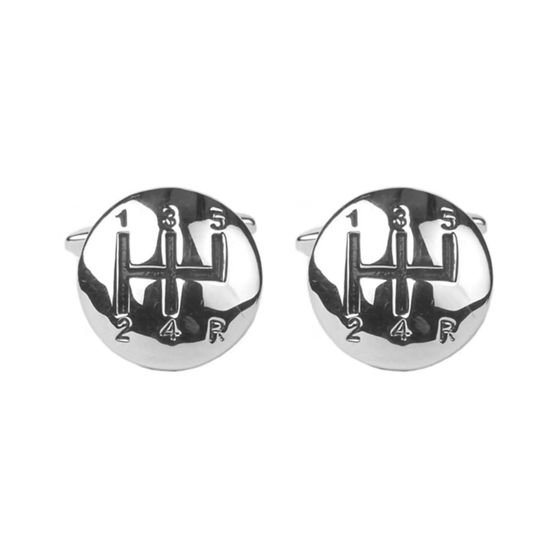Buy Dalaco Silver Gear Lever Cufflinks | Cufflinkss at Woven Durham