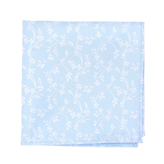Buy L.A. Smith Sky Blue Leafy Floral Pocket Square | Polyester Pocket Squaress at Woven Durham