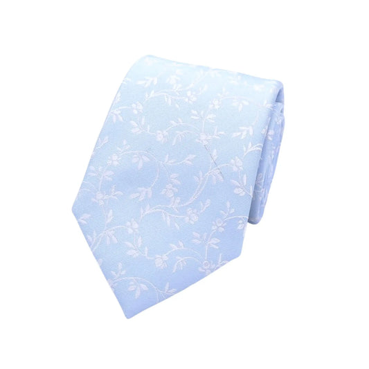 Buy L.A. Smith Sky Blue Leafy Floral Tie | Silk Tiess at Woven Durham
