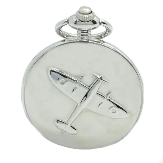 Buy David Aster Spitfire Embossed Quartz Full Hunter Pocket Watch - Silver | Pocket Watchess at Woven Durham