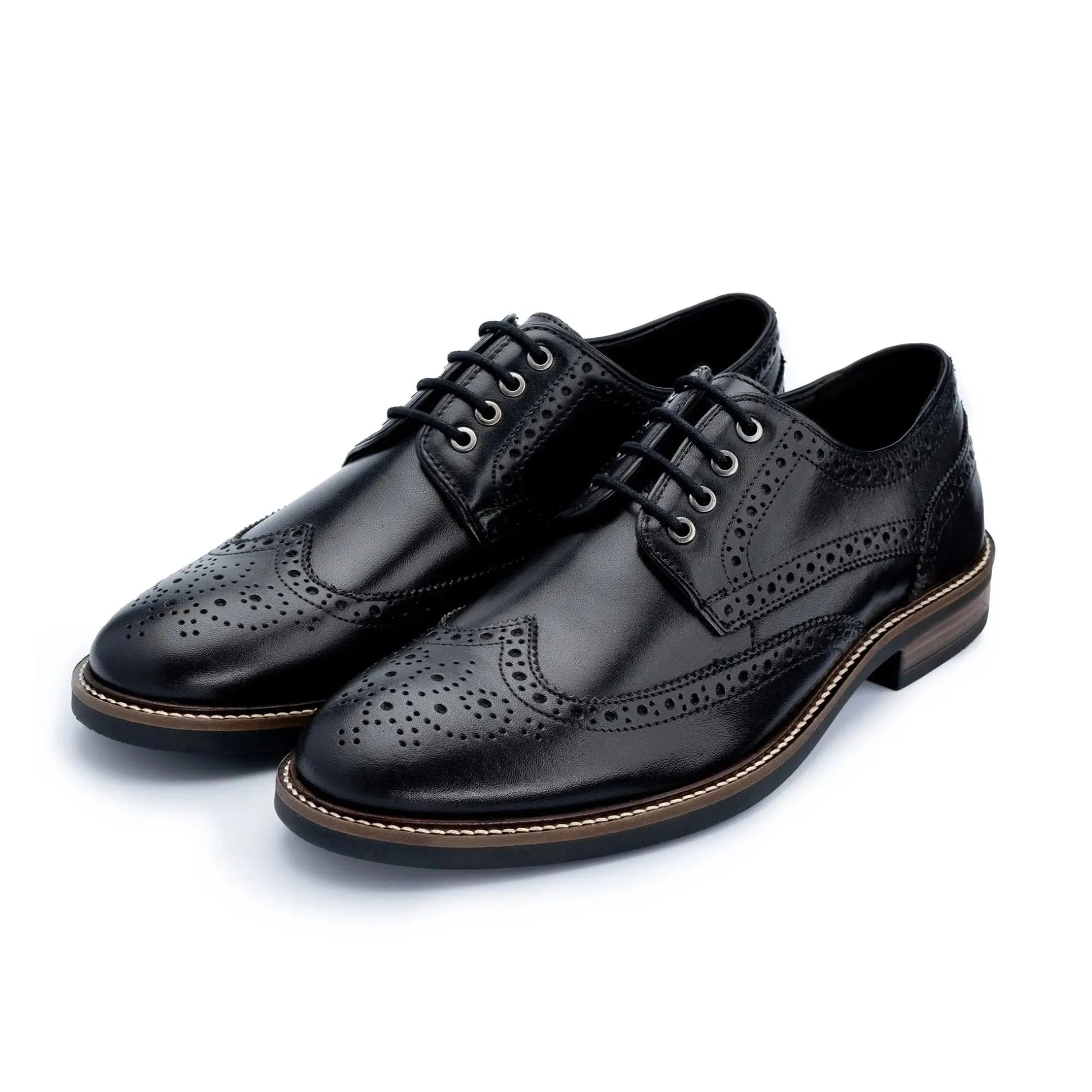 Buy John White Stokes Derby Brogues - Black | Brogue Shoess at Woven Durham