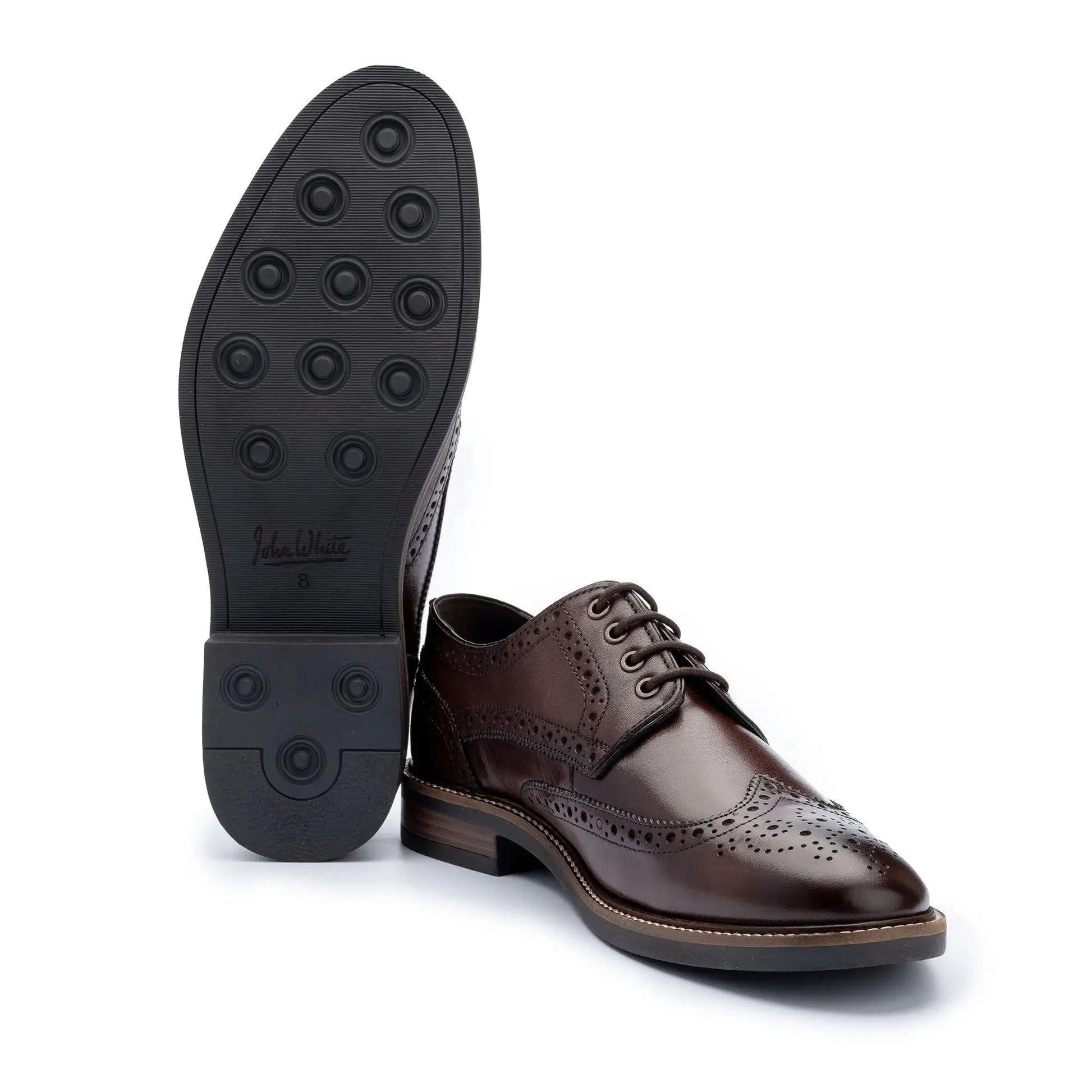 Buy John White Stokes Derby Brogues - Brown | Brogue Shoess at Woven Durham