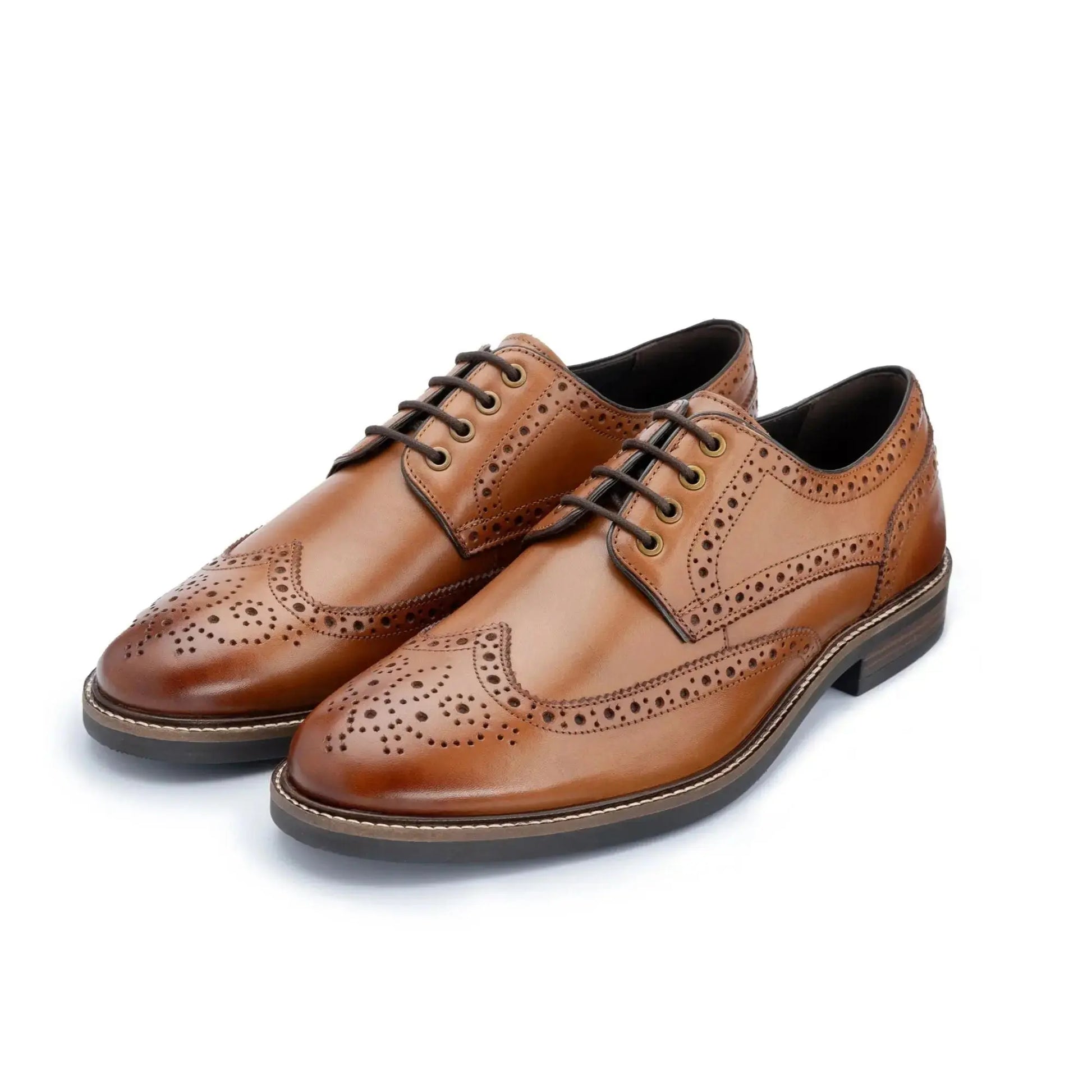 Buy John White Stokes Derby Brogues - Tan | Brogue Shoess at Woven Durham