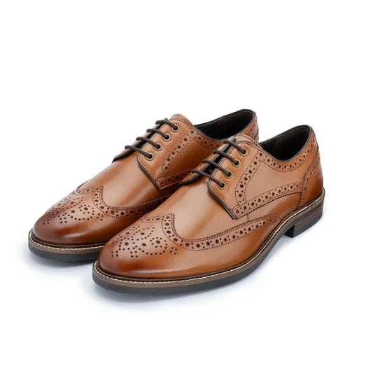 Buy John White Stokes Derby Brogues - Tan | Brogue Shoess at Woven Durham