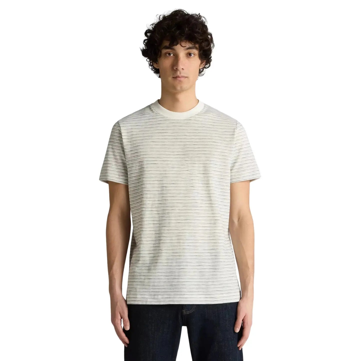 Buy Remus Uomo Stripe Crew-Neck T-Shirt - Navy/White | T-Shirtss at Woven Durham