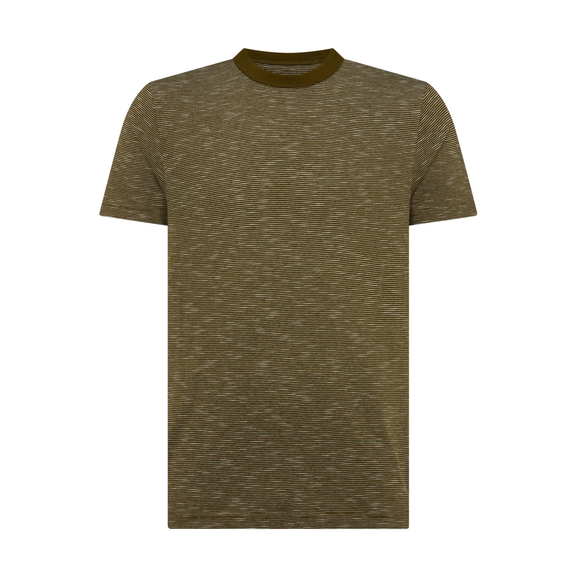 Buy Remus Uomo Stripe Crew-Neck T-Shirt - Olive | T-Shirtss at Woven Durham