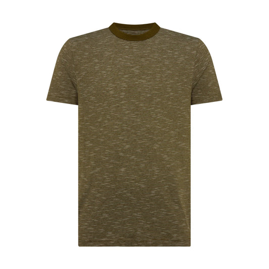 Buy Remus Uomo Stripe Crew-Neck T-Shirt - Olive | T-Shirtss at Woven Durham