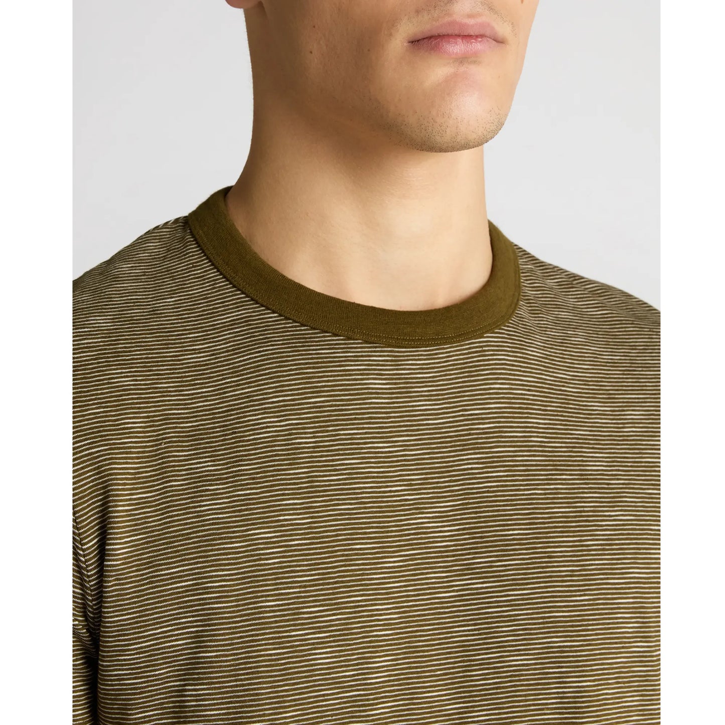 Buy Remus Uomo Stripe Crew-Neck T-Shirt - Olive | T-Shirtss at Woven Durham