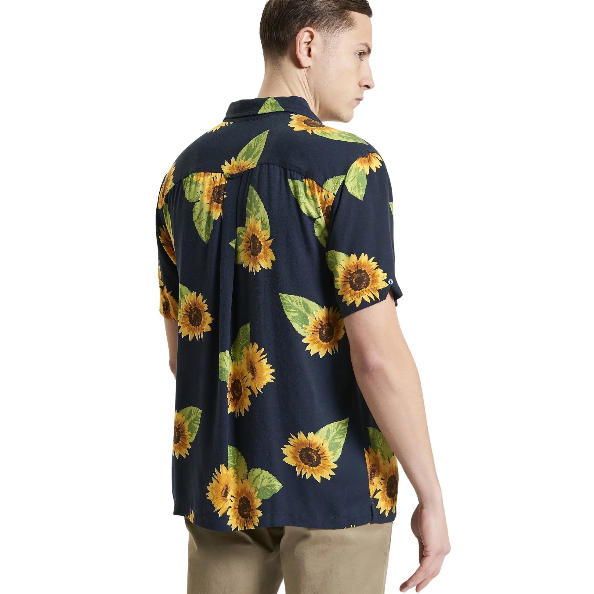 Buy Ben Sherman Sunflower Print Short Sleeve Shirt - Black | Short-Sleeved Shirtss at Woven Durham