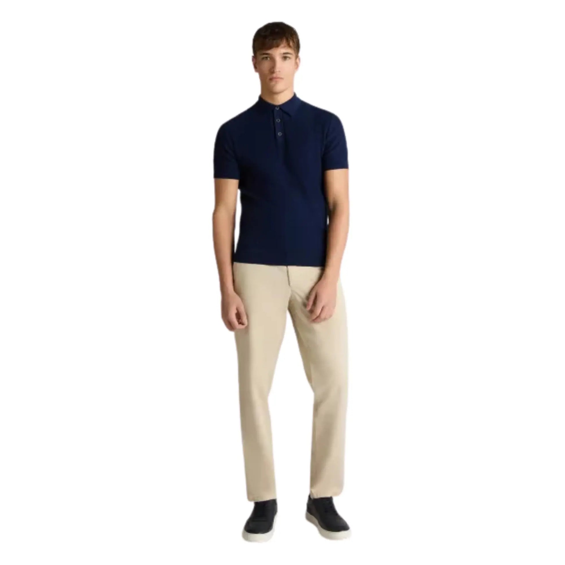 Buy Remus Uomo Textured Short Sleeve Polo - Navy | Short-Sleeved Polo Shirtss at Woven Durham