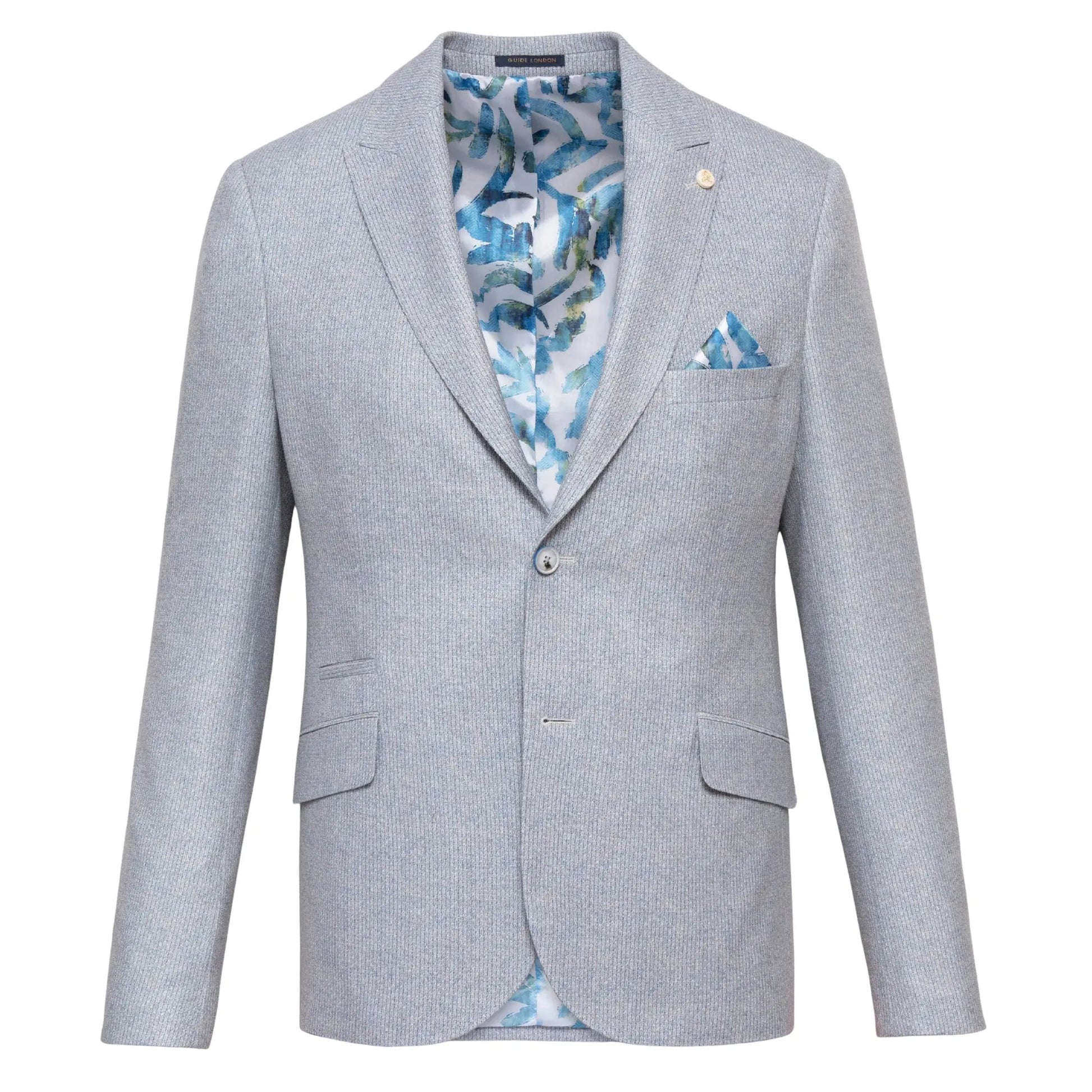 Buy Guide London Textured Suit Jacket - Blue | Suit Jacketss at Woven Durham