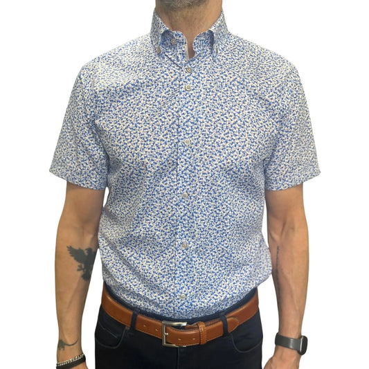 Buy Marnelli Sartoria Triangle Pattern Short-Sleeve Shirt - Multi | Long-Sleeved Shirtss at Woven Durham