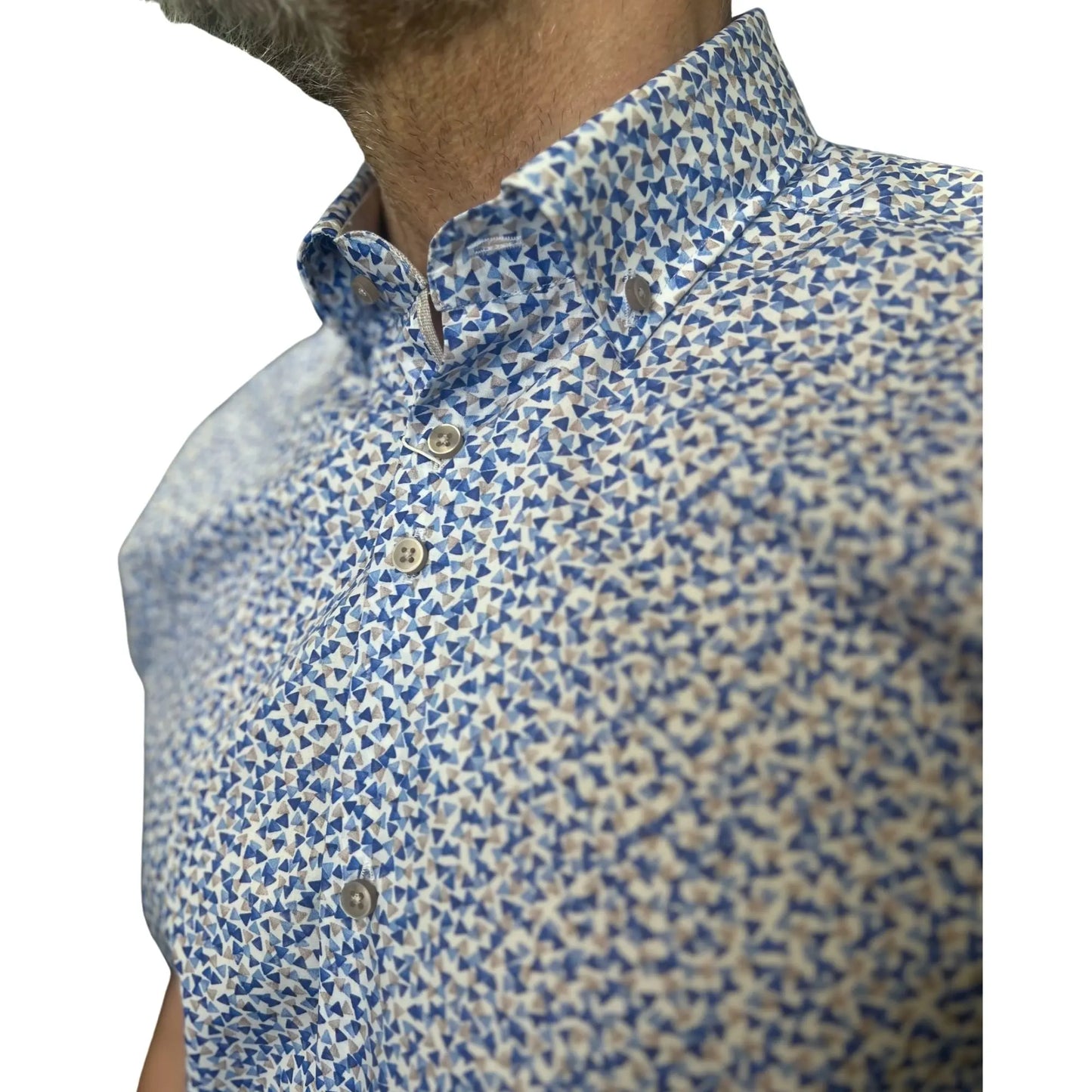 Buy Marnelli Sartoria Triangle Pattern Short-Sleeve Shirt - Multi | Long-Sleeved Shirtss at Woven Durham