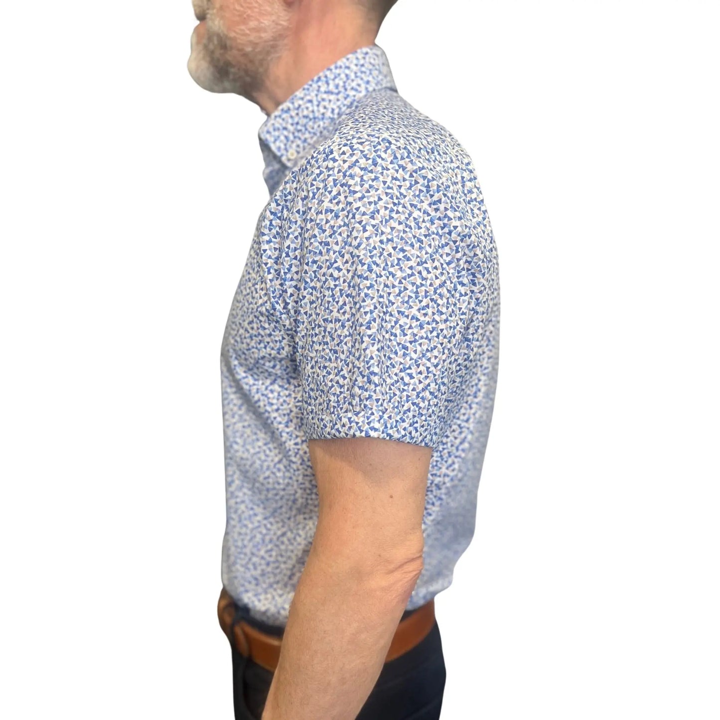 Buy Marnelli Sartoria Triangle Pattern Short-Sleeve Shirt - Multi | Long-Sleeved Shirtss at Woven Durham