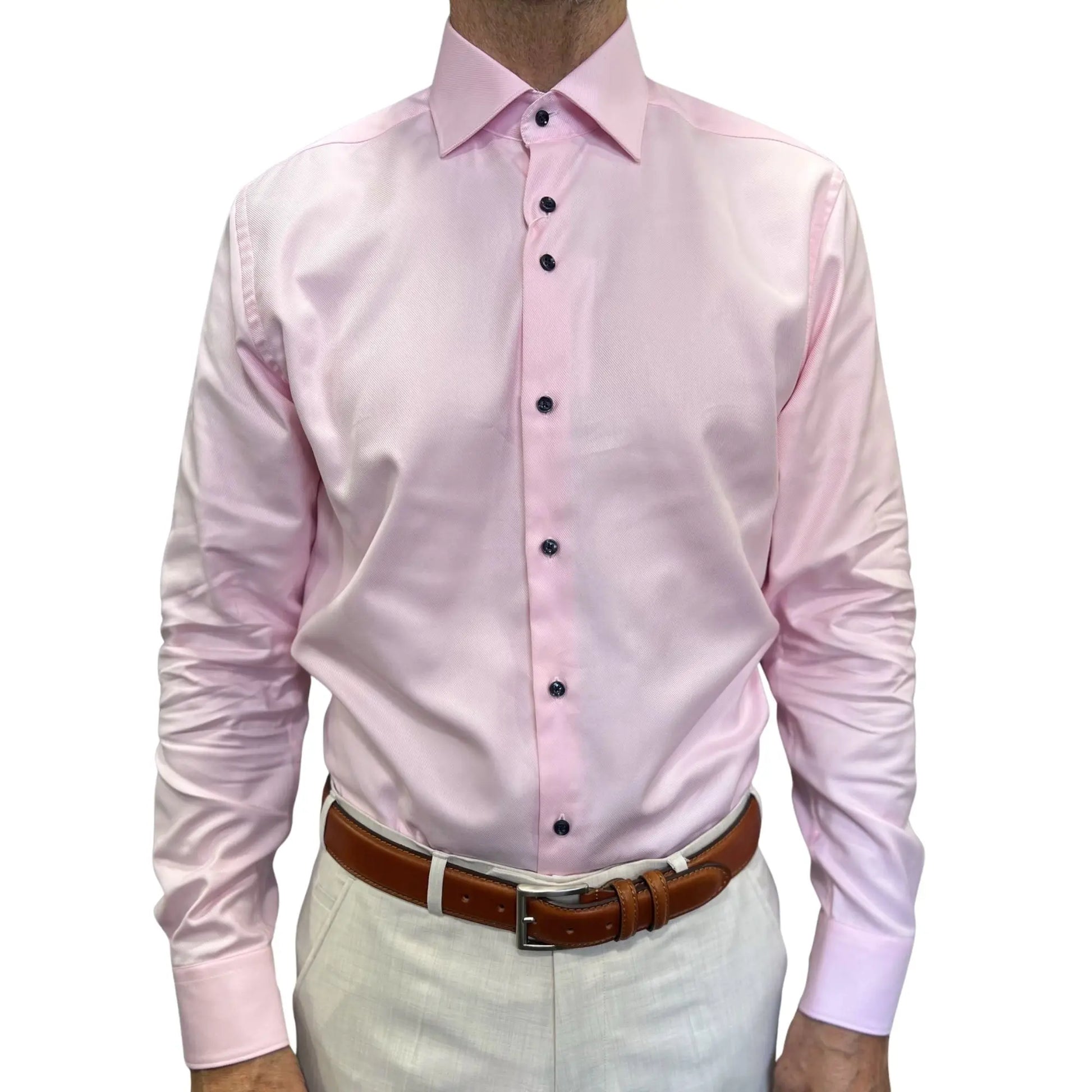 Buy Marnelli Sartoria Twill Long-Sleeve Shirt - Pink | Long-Sleeved Shirtss at Woven Durham