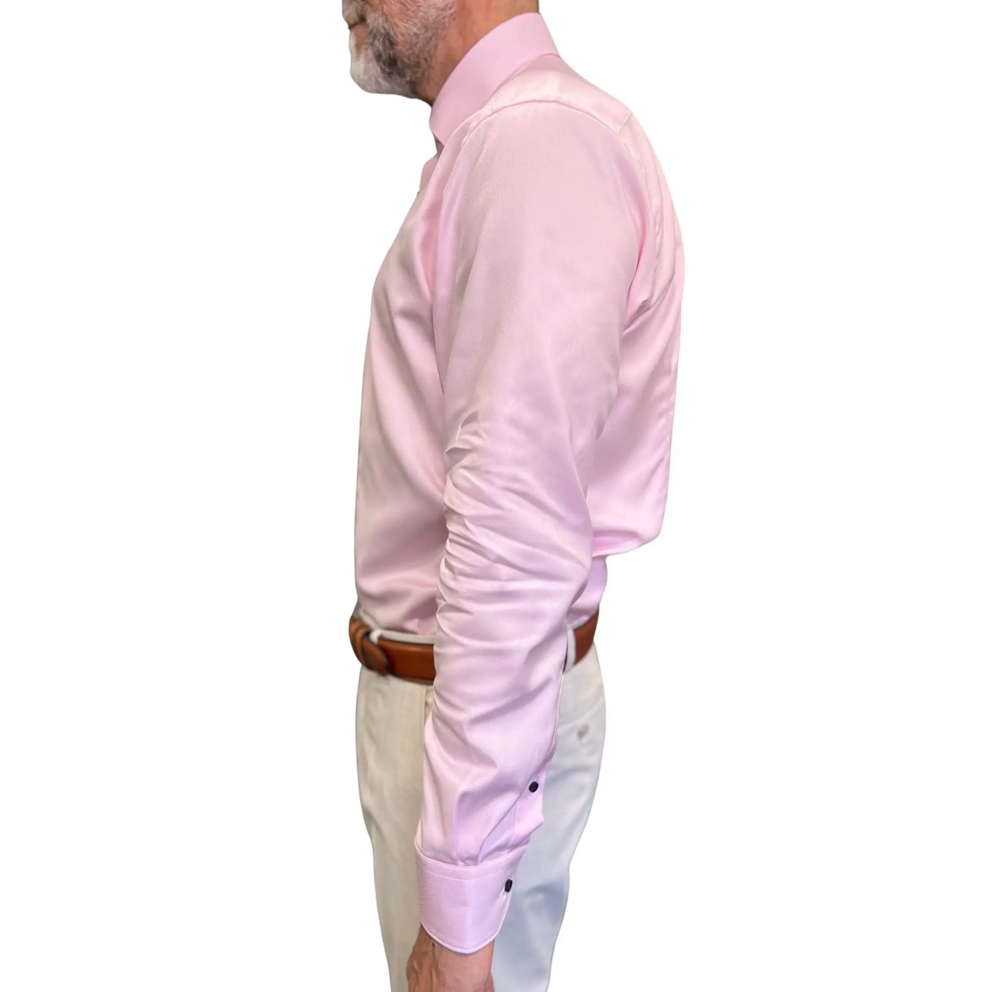 Buy Marnelli Sartoria Twill Long-Sleeve Shirt - Pink | Long-Sleeved Shirtss at Woven Durham