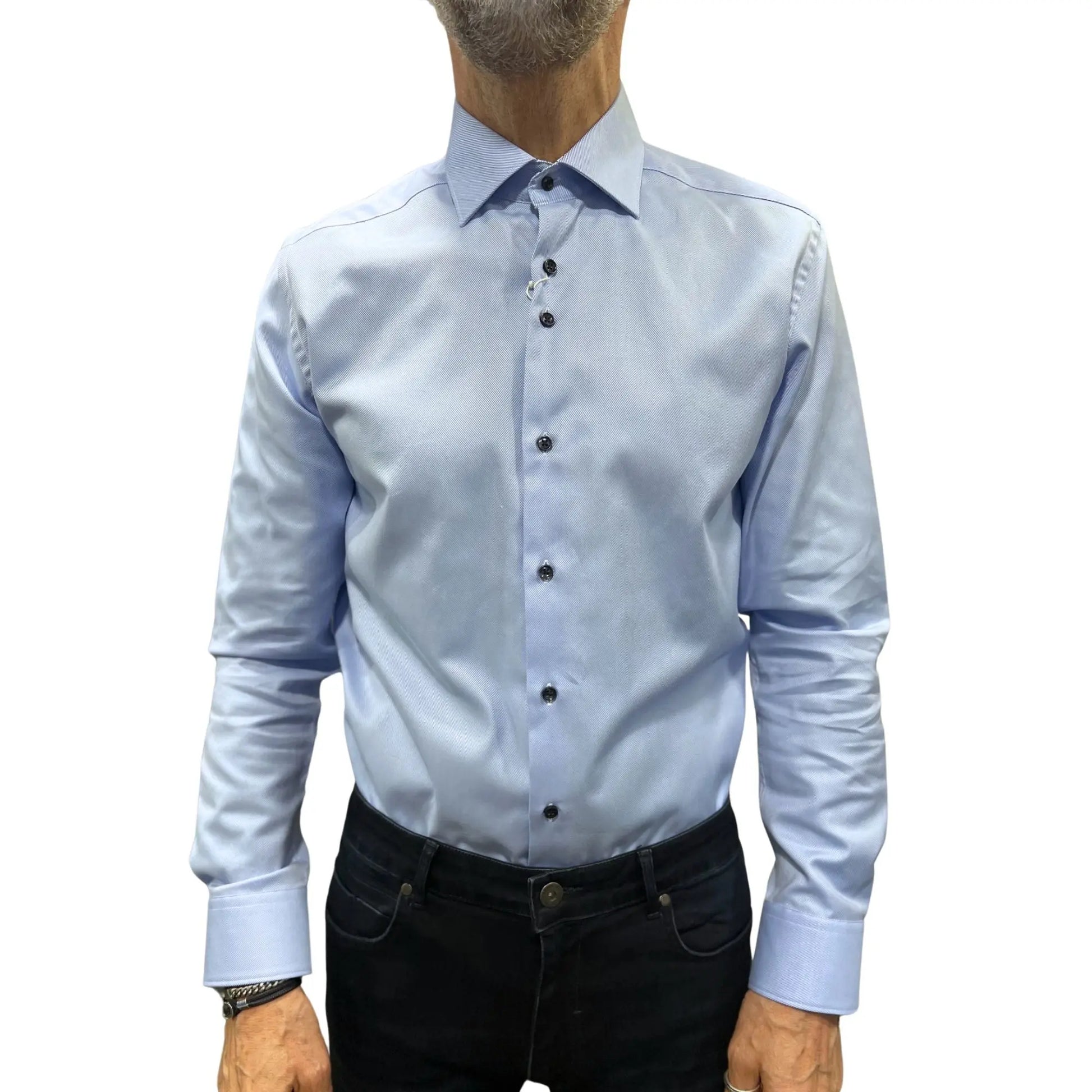 Buy Marnelli Sartoria Twill Long-Sleeve Shirt - Sky Blue | Long-Sleeved Shirtss at Woven Durham