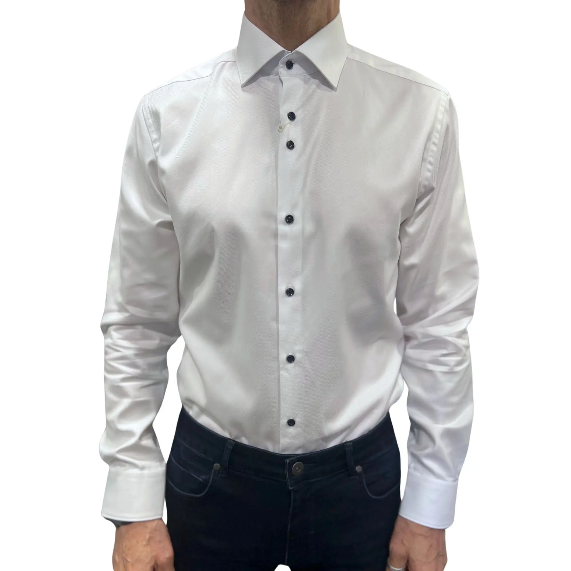 Buy Marnelli Sartoria Twill Long-Sleeve Shirt - White | Long-Sleeved Shirtss at Woven Durham