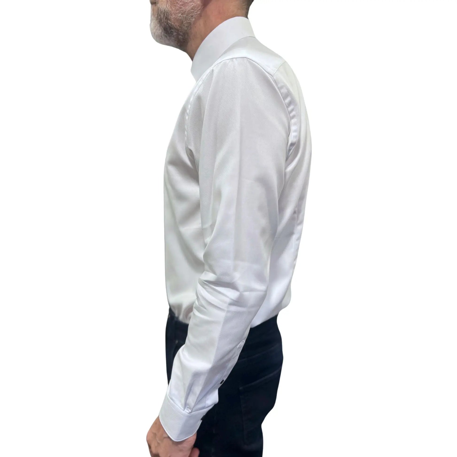 Buy Marnelli Sartoria Twill Long-Sleeve Shirt - White | Long-Sleeved Shirtss at Woven Durham