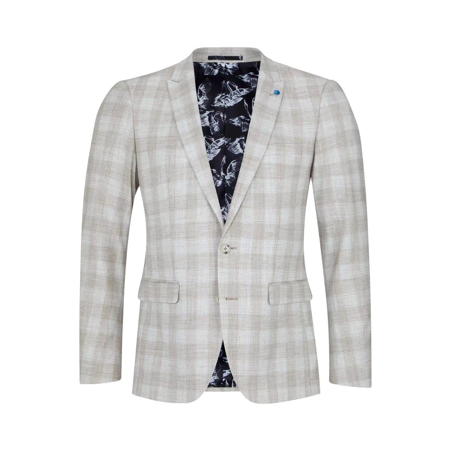 Buy Spin Tyler Check Suit Jacket - Stone | Suit Jacketss at Woven Durham