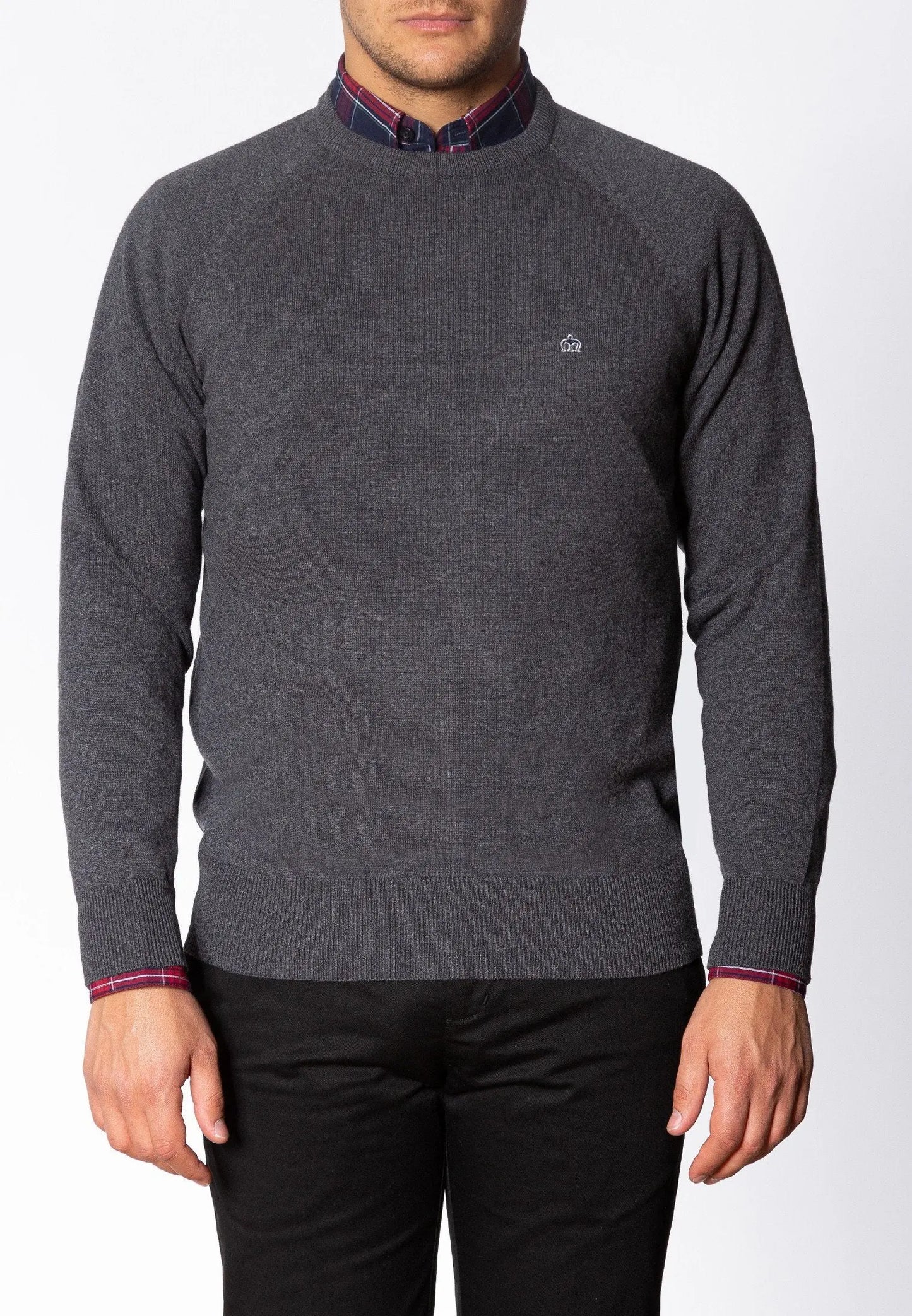 Merc London Berty Knit Jumper - Grey Mineral Marl From Woven Durham