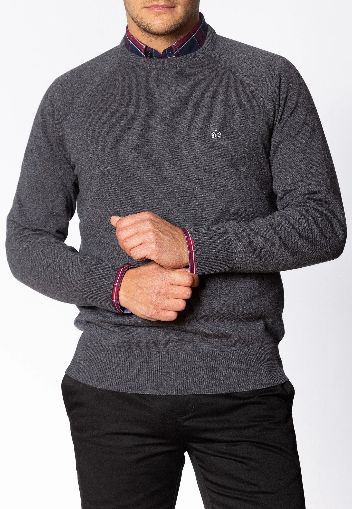 Merc London Berty Knit Jumper - Grey Mineral Marl From Woven Durham