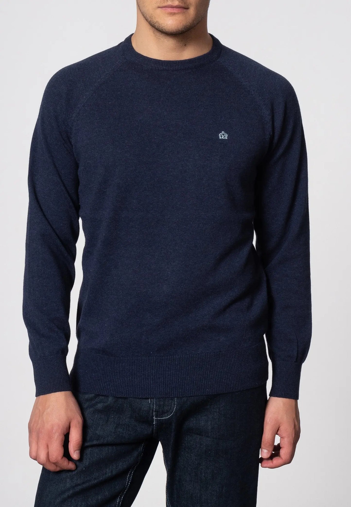 Merc London Berty Navy Marl Jumper From Woven Durham