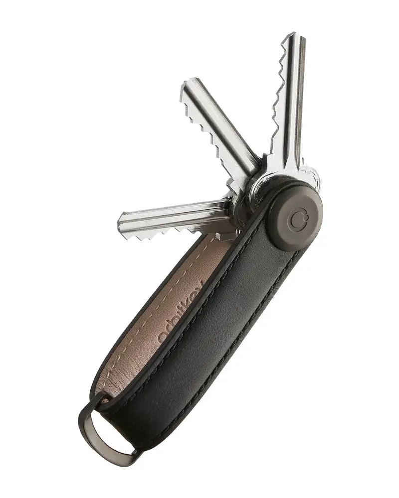 Buy Orbitkey Black Leather With Black Stitching Key Organiser | Keyringss at Woven Durham
