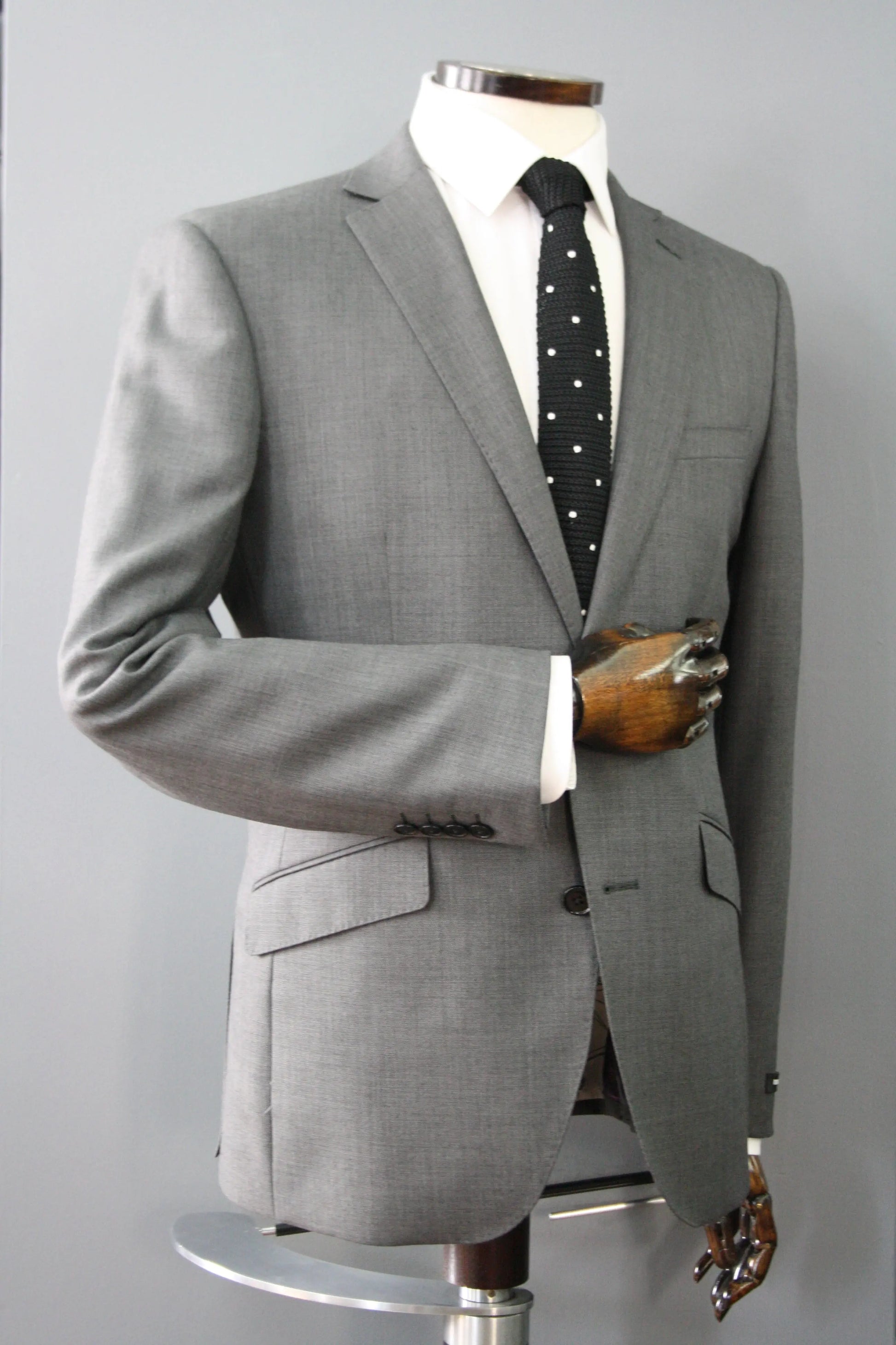 Knightsbridge Neckwear Black & White Polka Dot Knitted Silk Tie From Woven Durham