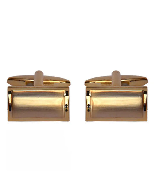 Brushed Gold Rectangular Curved Cufflinks Dalaco