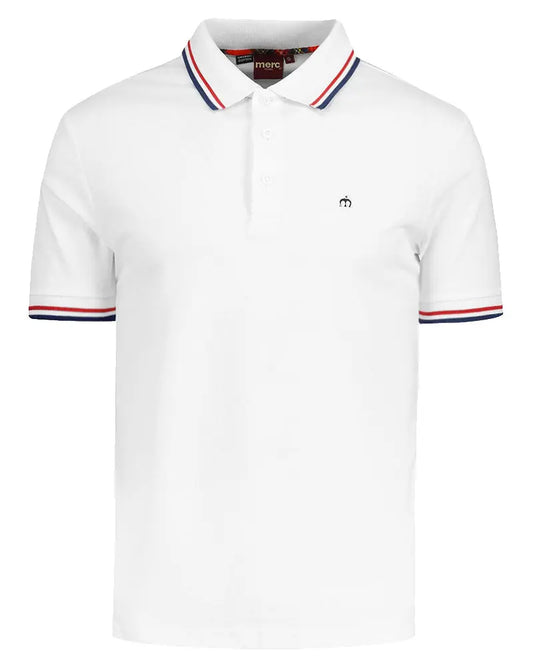 Buy Merc London Card Polo Shirt - White | Short-Sleeved Polo Shirtss at Woven Durham